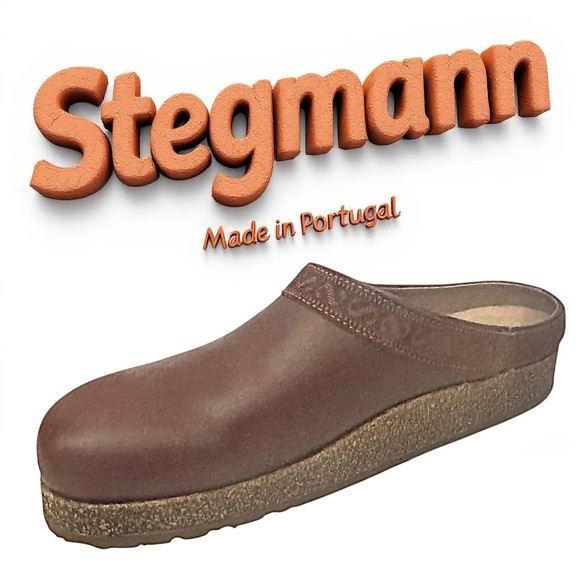Stegmann Women’s Brown Cork Heels Leather Upper Handmade Portugal Size 8 Medium - Picture 1 of 10